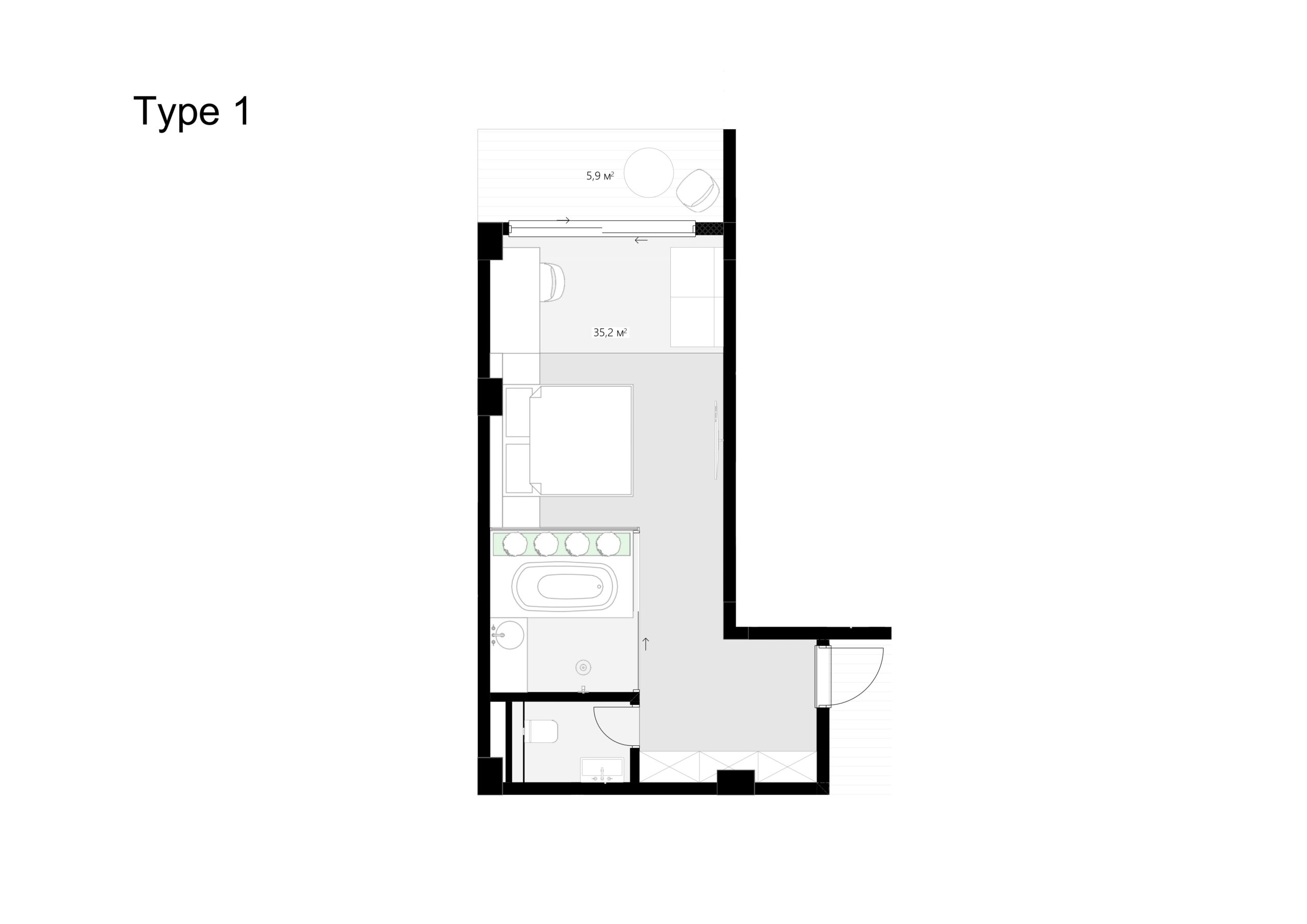 Эксклюзивные апартаменты 1-спал. в Убуде, Бали — EW1212